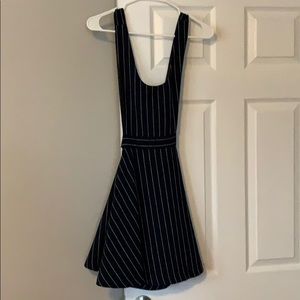 Blue and white overall dress